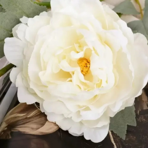 Цветок декор. пион лунная река цв.белый 12*85см 4557814